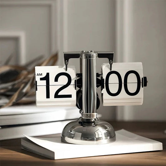 White Retro Flip Clock – A Timeless Symphony of Elegance